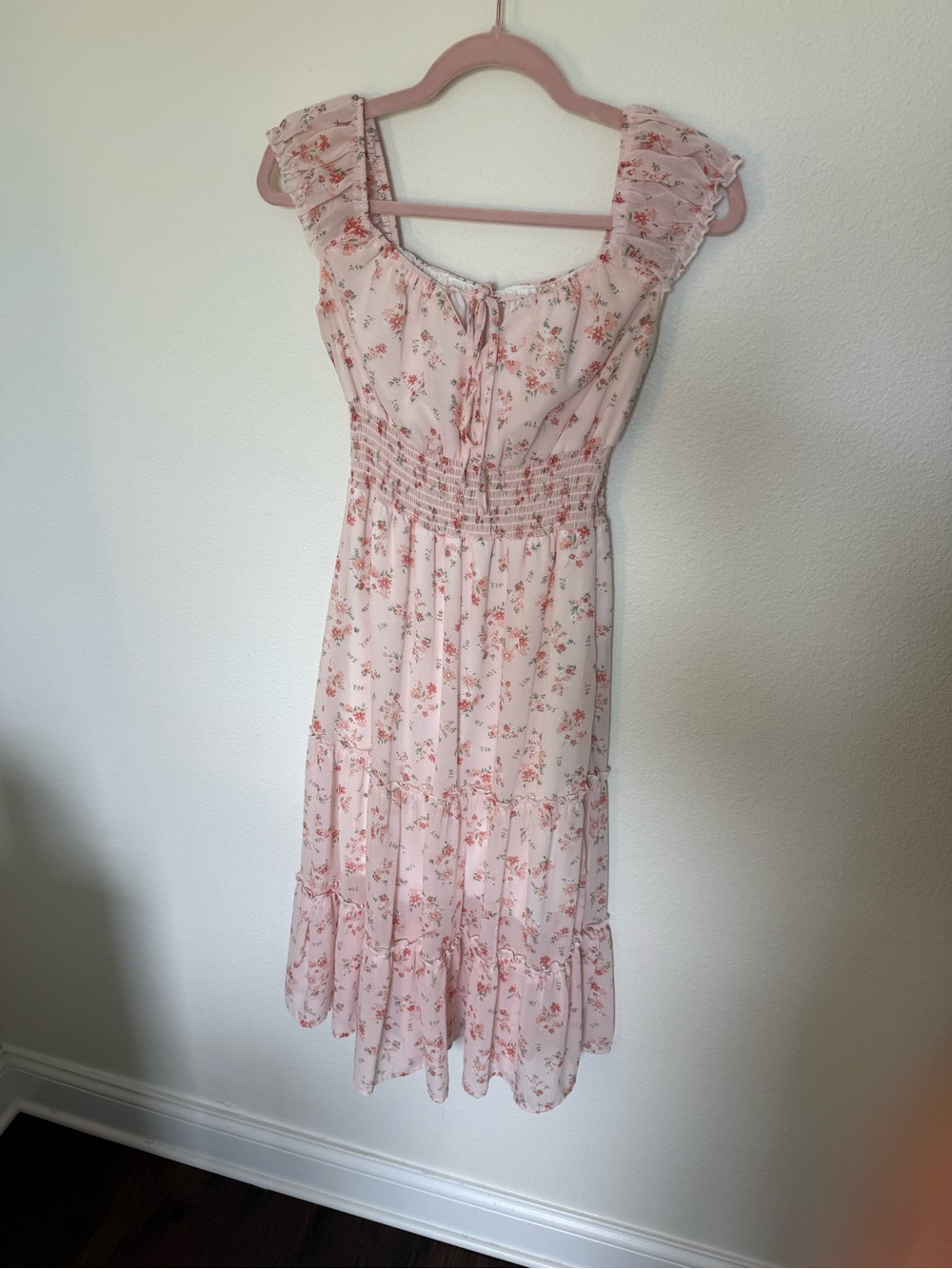 Pink Floral Ruffled Sundress - Picture 2 of 2
